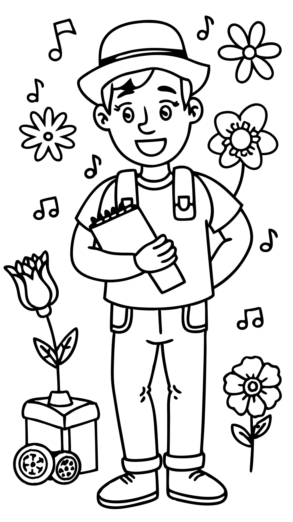 coloring page of a man